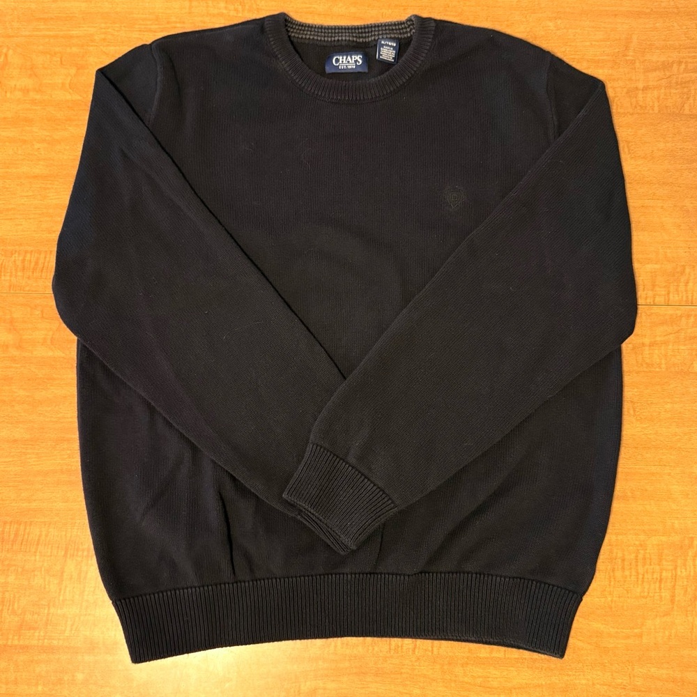 Chaps Men's XL Classic Black Crewneck Sweater